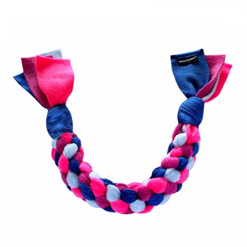 Polarowy szarpak pleciony dla psa Pink Rock
