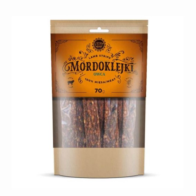 TRZYPSY Mordoklejki z jagnięciny(owca) - chrupiące mięsne paski 70g