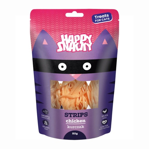 Happy Snacky paski z kurczaka dla kota