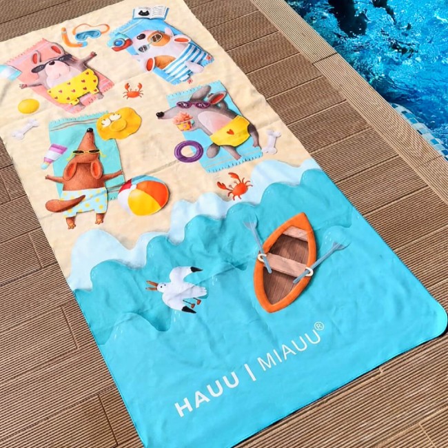 Ręcznik szybkoschnący plażowy Plażowe PSIjemności  140x70cm